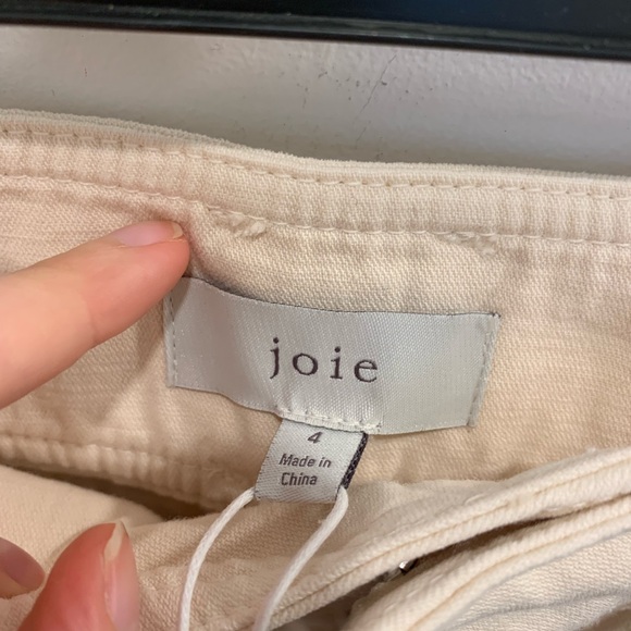 NWT Joie Cream Tie-Front Cargo Pants Size US 4 - Picture 3 of 4